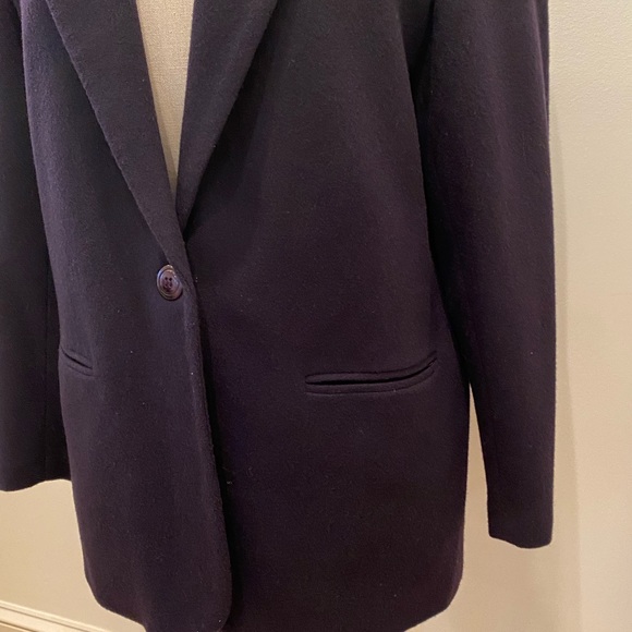 Sag Harbor Womens Navy Wool Blazer / Shoulder Pads / Vintage / Size 12 - Picture 7 of 14